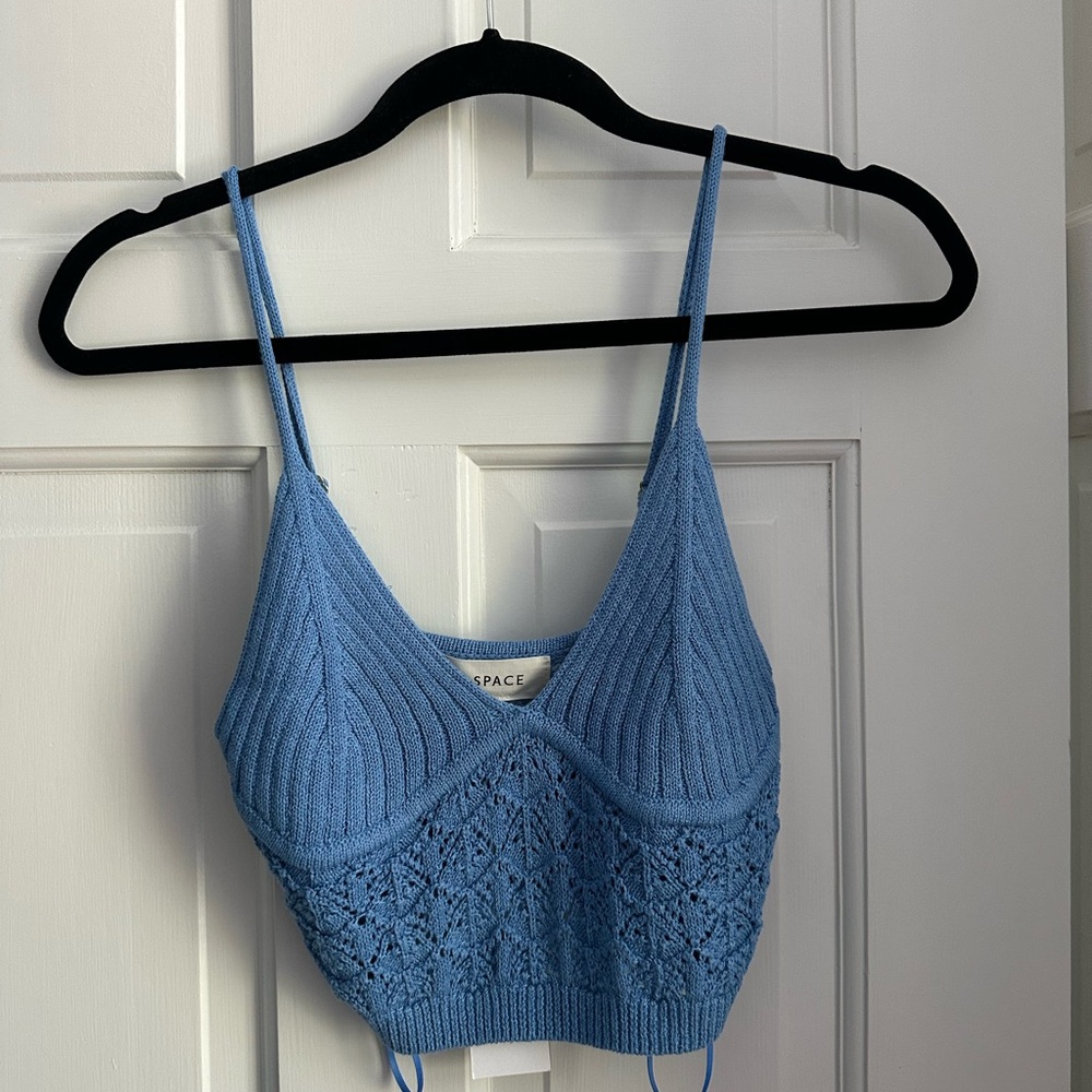 L*Space Blue Knit Tank Top